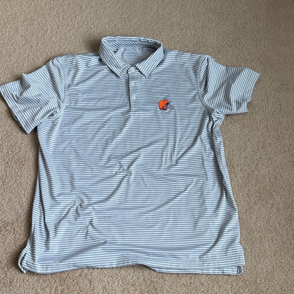 Vineyard Vines Blue and White Striped Polo